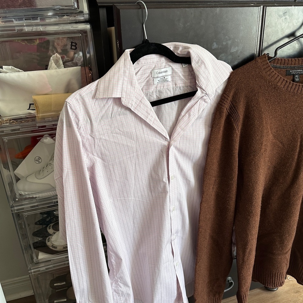🚨🎉Bundle 2 Long Sleeves Banana Republic Men's Crewneck Sweater and CK - Picture 5 of 8